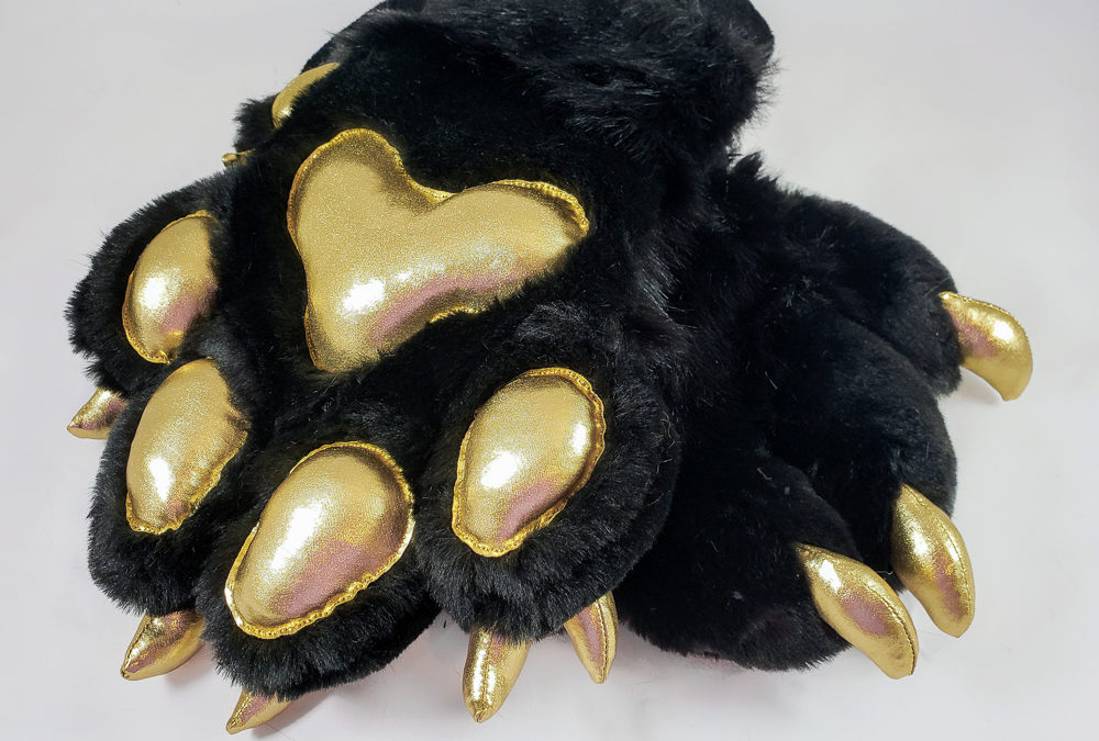 Black & Gold Padded Paws