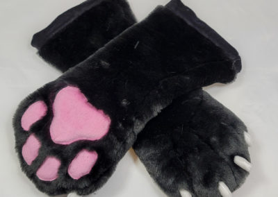 Black & Pink Mitten Paws with Claws