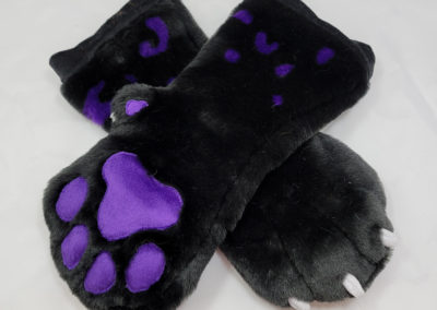 Black with Purple Spots Mitten Paws