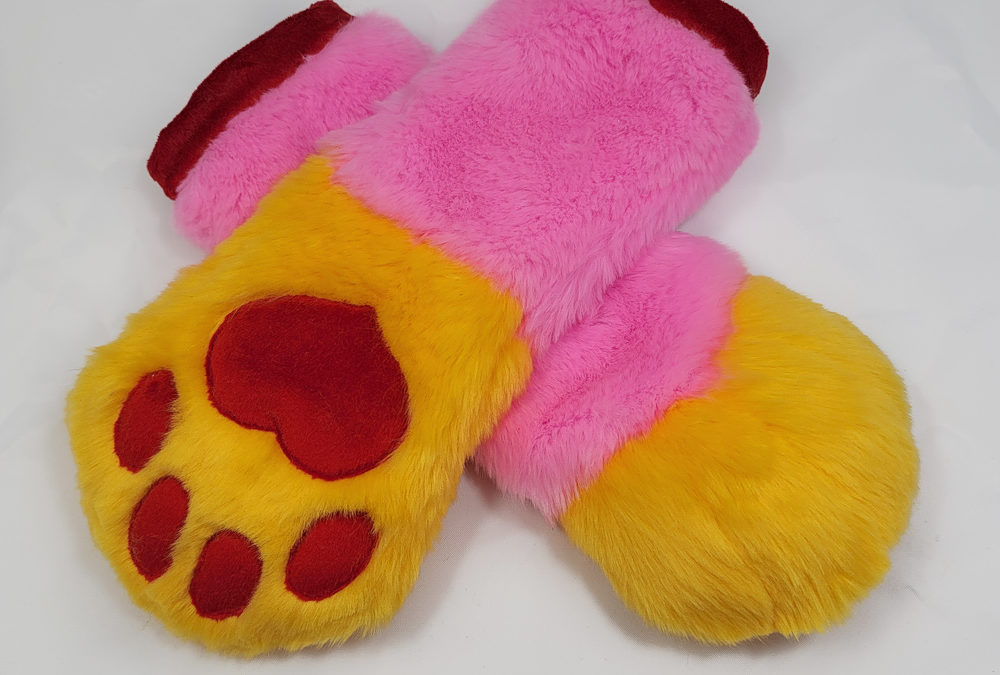 Pink & Yellow Mitten Paws