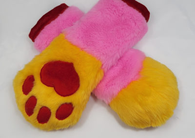 Pink & Yellow Mitten Paws