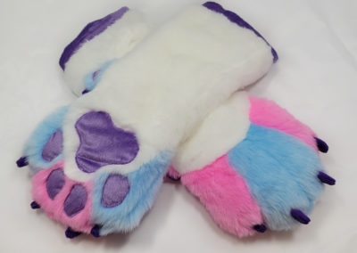 White, Pink & Blue Mitten Paws