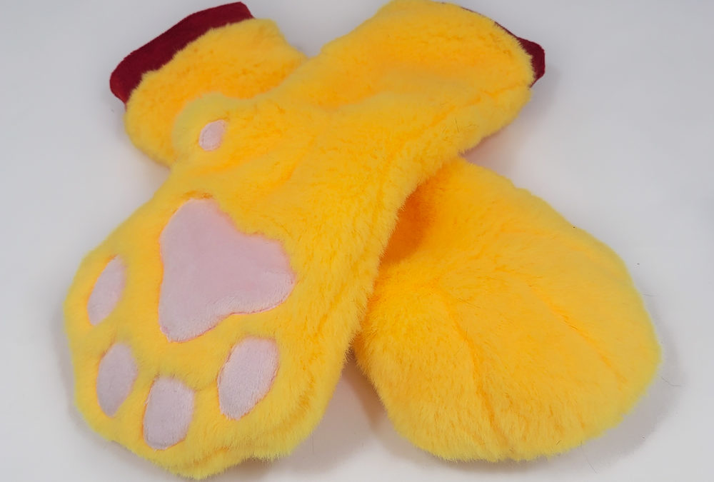 Yellow & Pink Mitten Paws