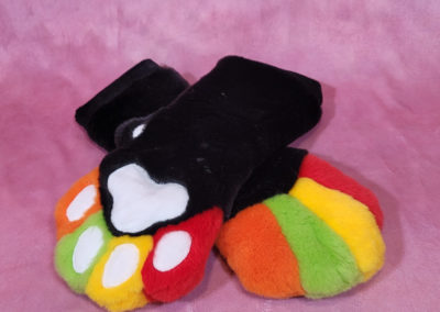 Black & Rainbow Mitten Paws
