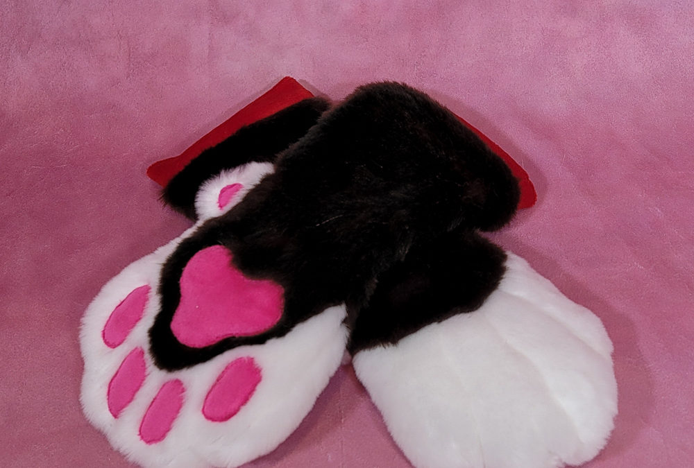 Black, White & Pink Mitten Paws