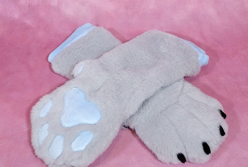 Grey & Blue Mitten Paws