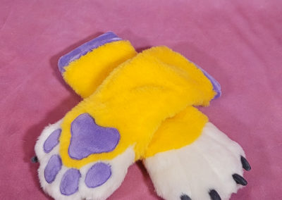 Yellow & Violet Mitten Paws
