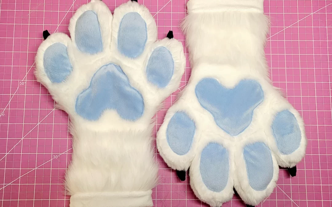 White & Blue Giant Padded Paws