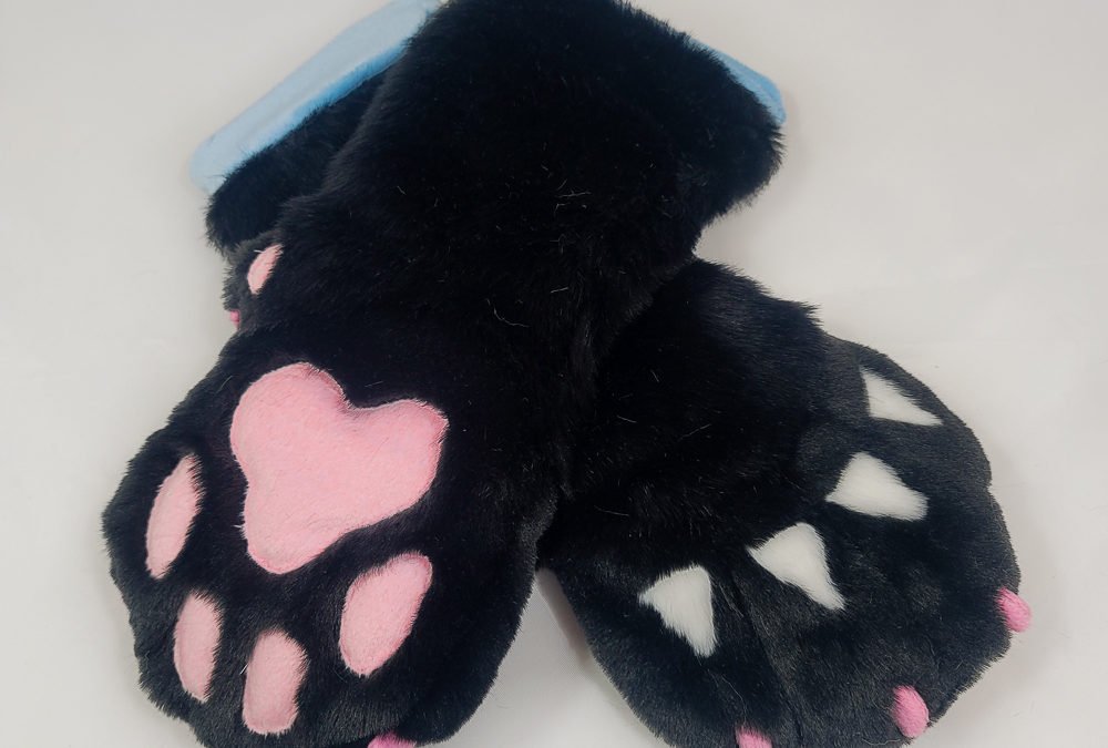 Black, Pink & Blue Mitten Paws