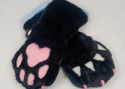 Black, Pink & Blue Mitten Paws