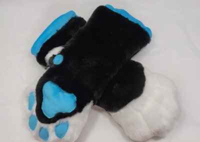 Black, White & Blue Mitten Paws