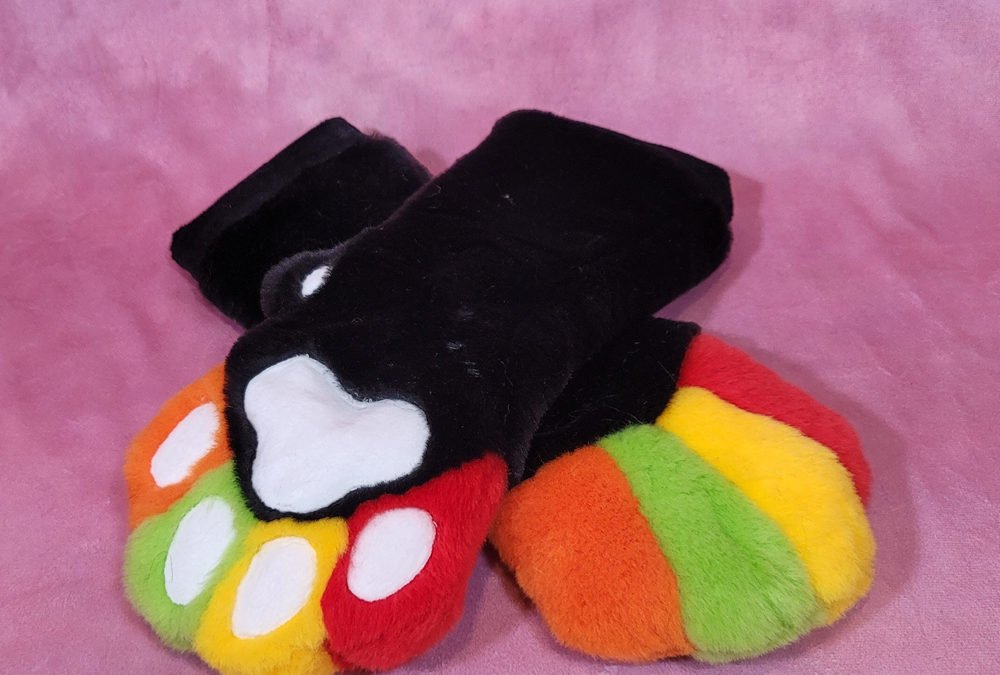 Black & Rainbow Mitten Paws